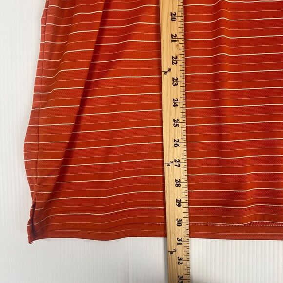 PGA Tour Mens Shirt Polo XL Extra Large‎ Orange Striped Short Sleeve Golf Sports - Picture 8 of 13